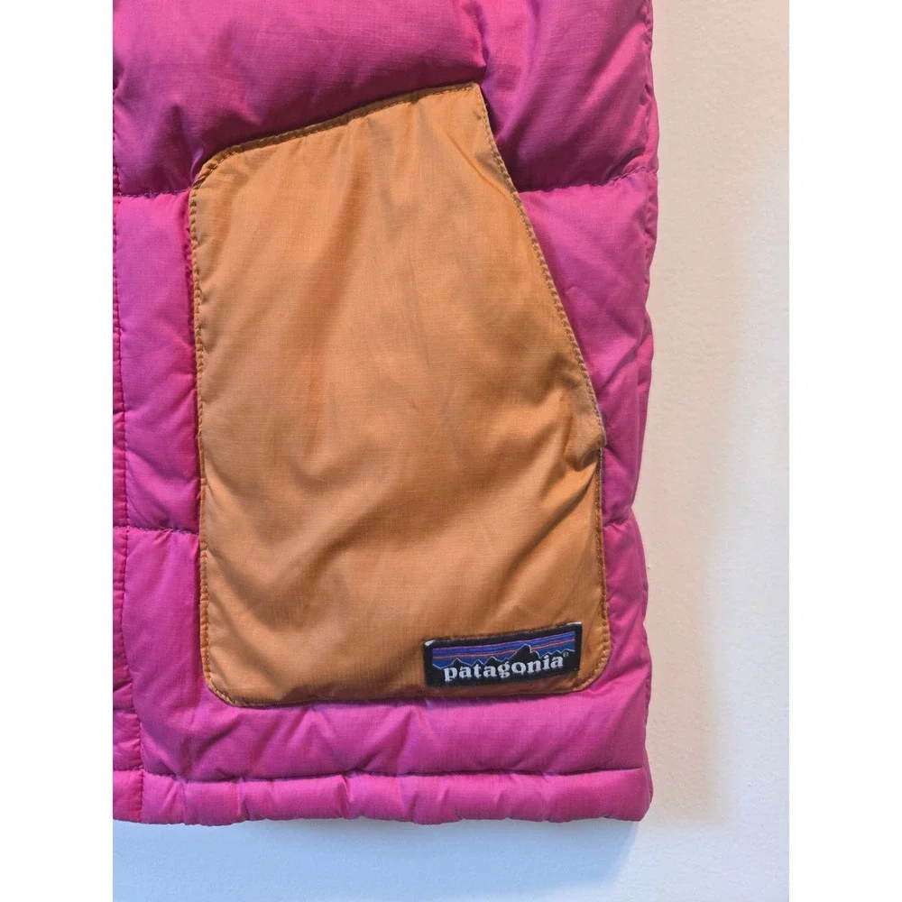 Patagonia Kids Bivy Down Vest Pink Blue Colorblock Puffer 5T 60507